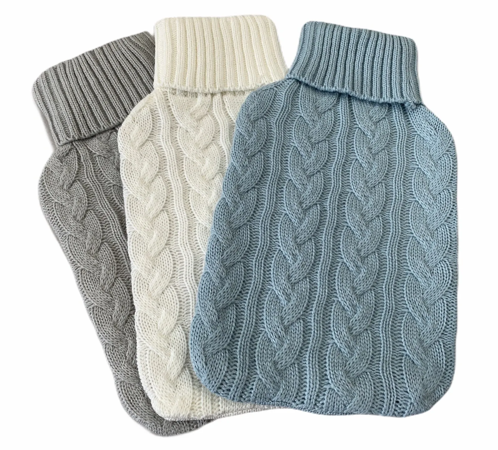 2L HOT WATER BOTTLE   Knitted Cover Winter Warm Rubber Bag Relaxing Warm Therapy