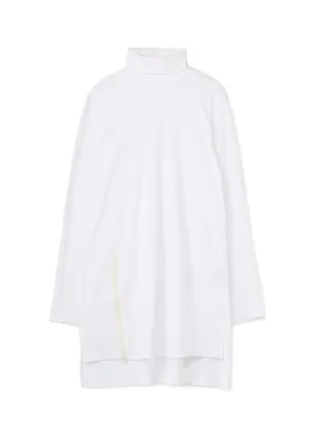30/- COTTON JERSEY JUMBO TURTLENECK WITH ZIPPERED SIDE SLITS