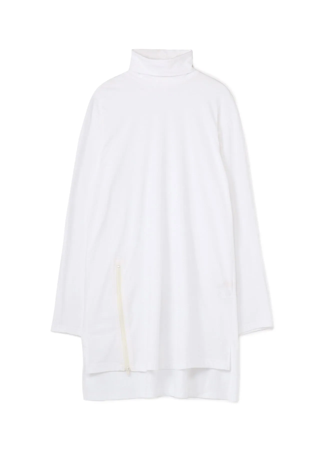 30/- COTTON JERSEY JUMBO TURTLENECK WITH ZIPPERED SIDE SLITS