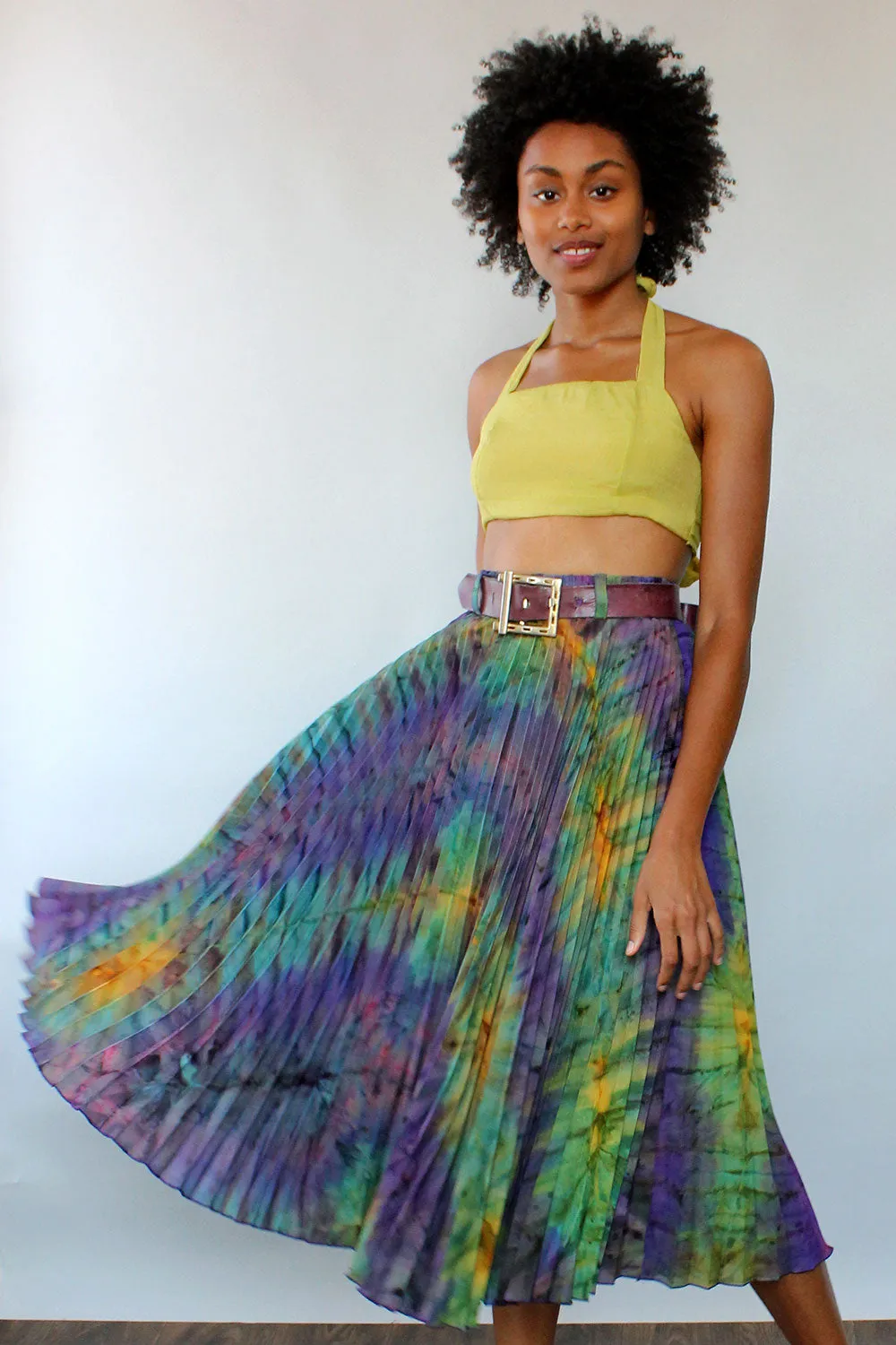 Accordion Pleat Tie Dye Skirt XS/S