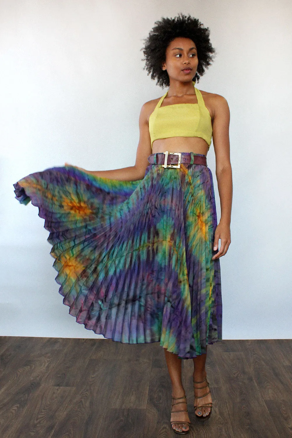Accordion Pleat Tie Dye Skirt XS/S