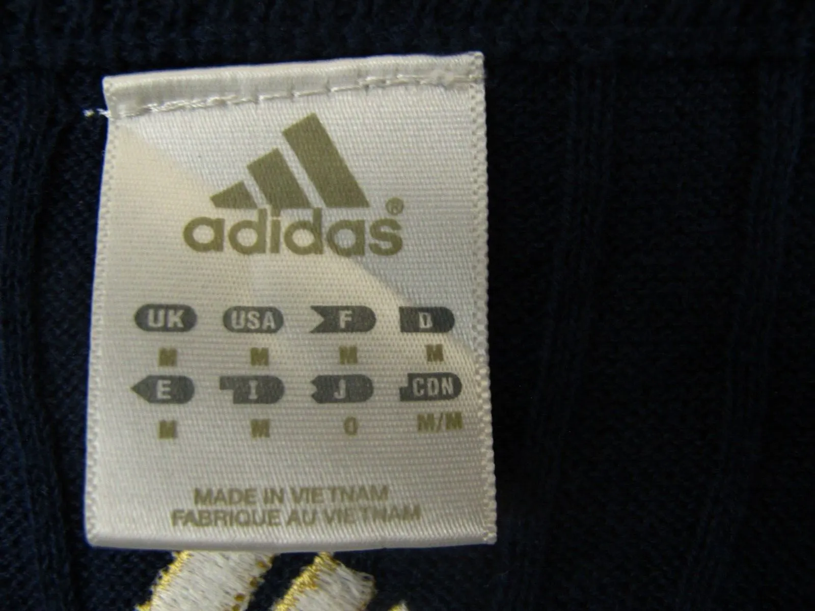 Adidas Women Pullover Vest Sweater Knitted V Neck Sleeveless Blue Size Medium