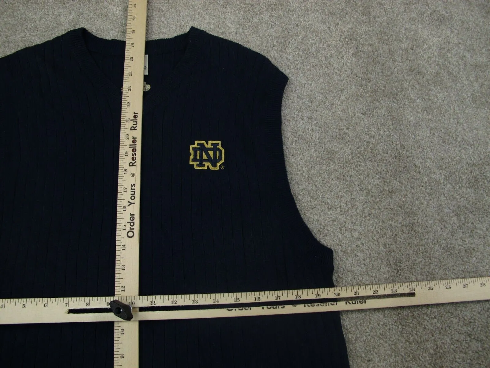 Adidas Women Pullover Vest Sweater Knitted V Neck Sleeveless Blue Size Medium