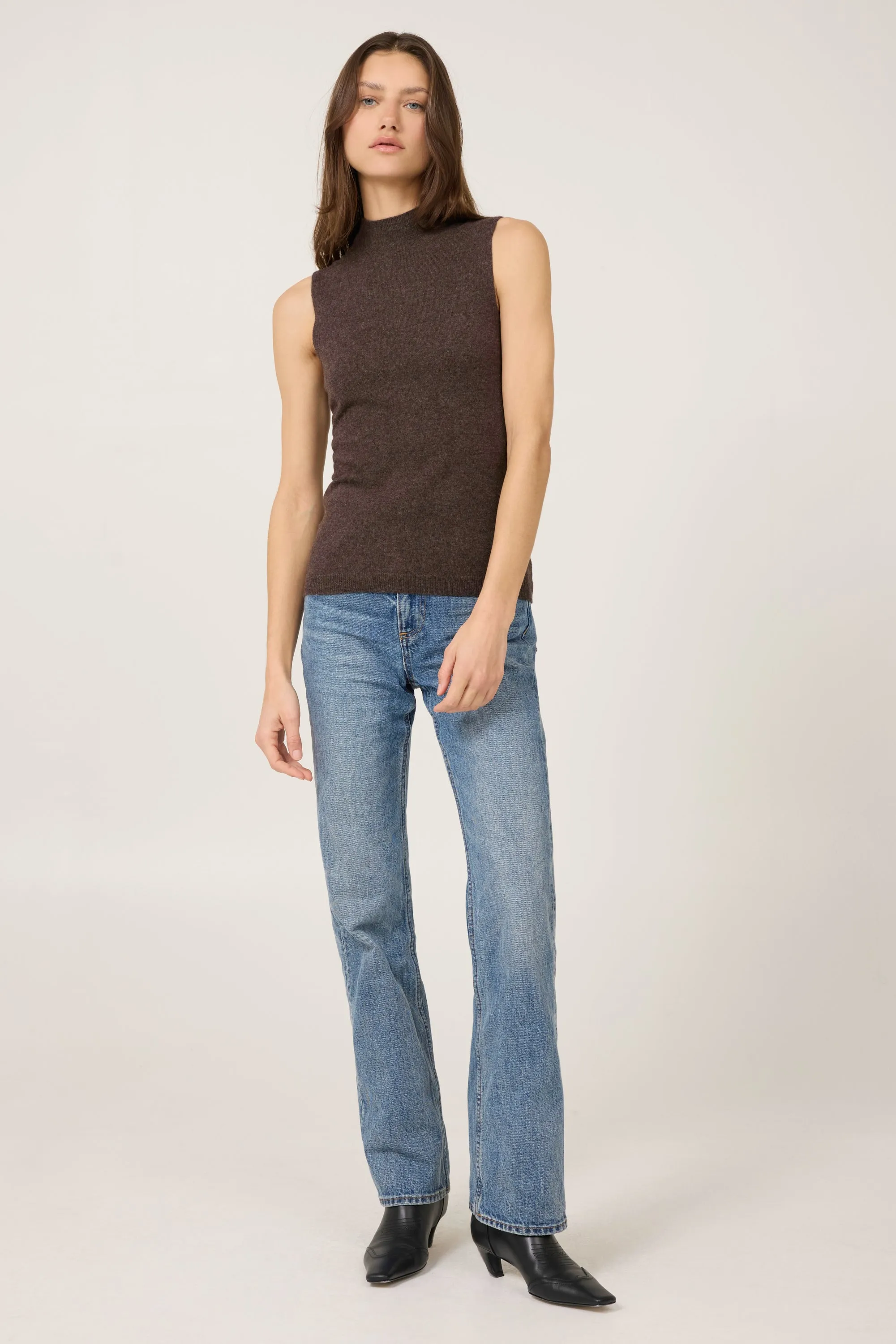 Amari Cashmere Tank - Coffee