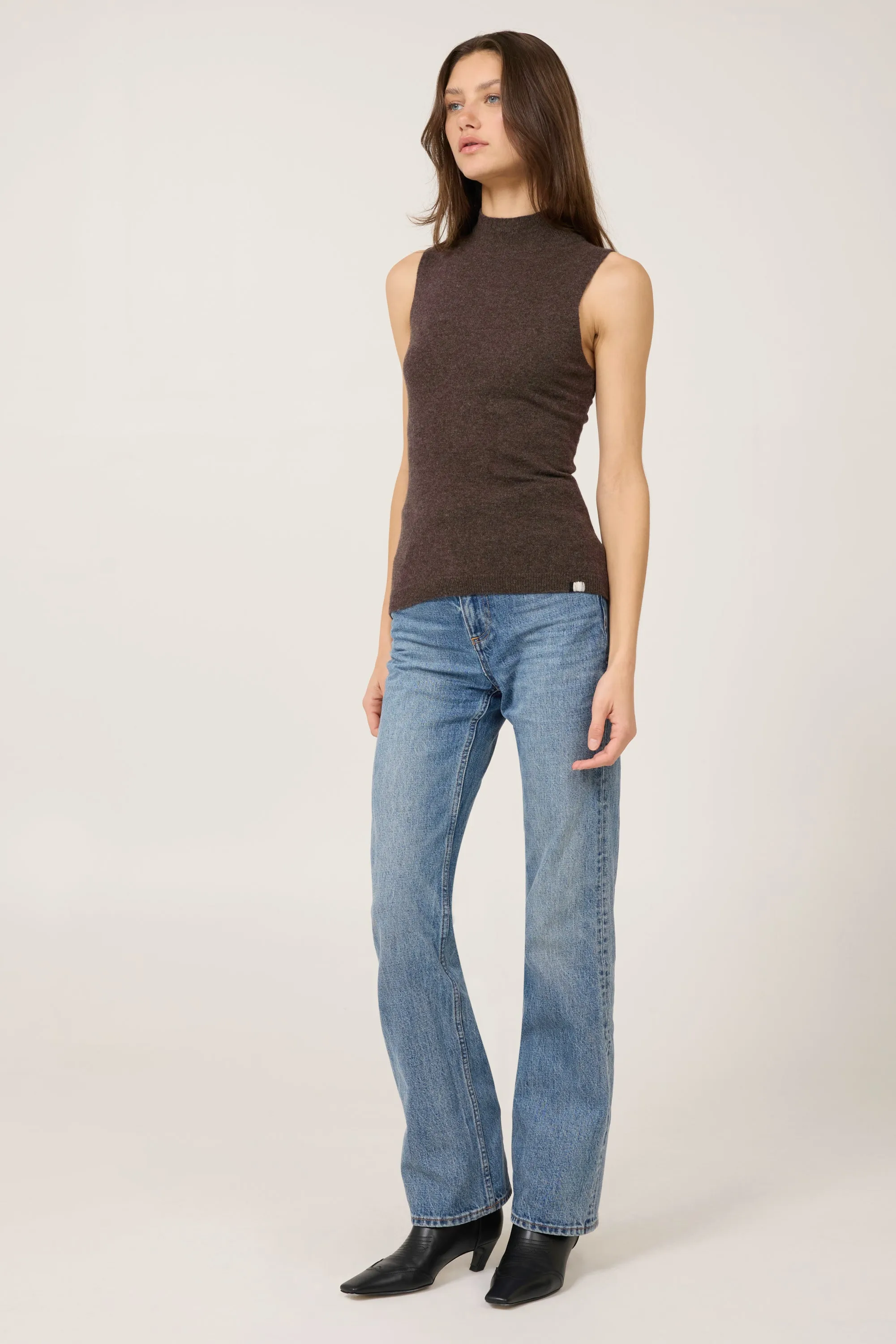 Amari Cashmere Tank - Coffee