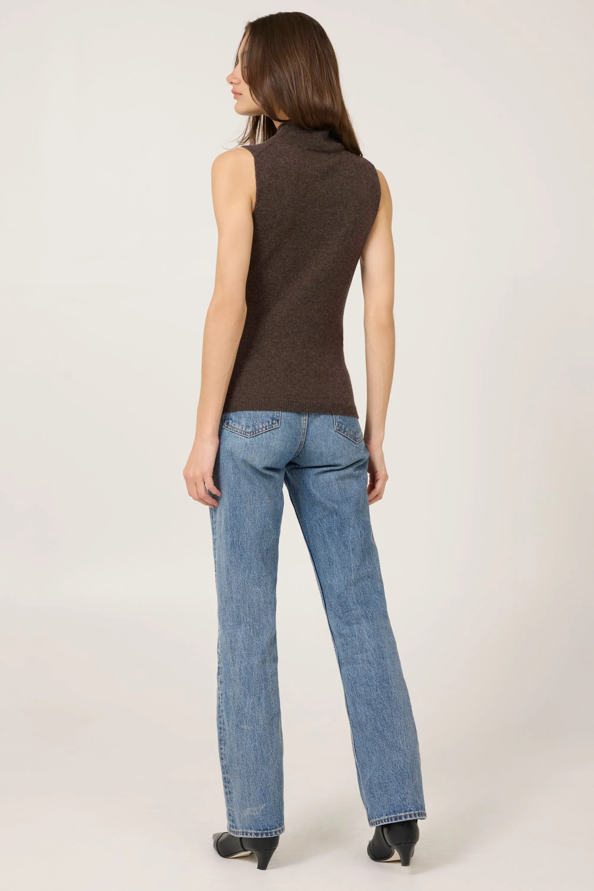 Amari Cashmere Tank - Coffee