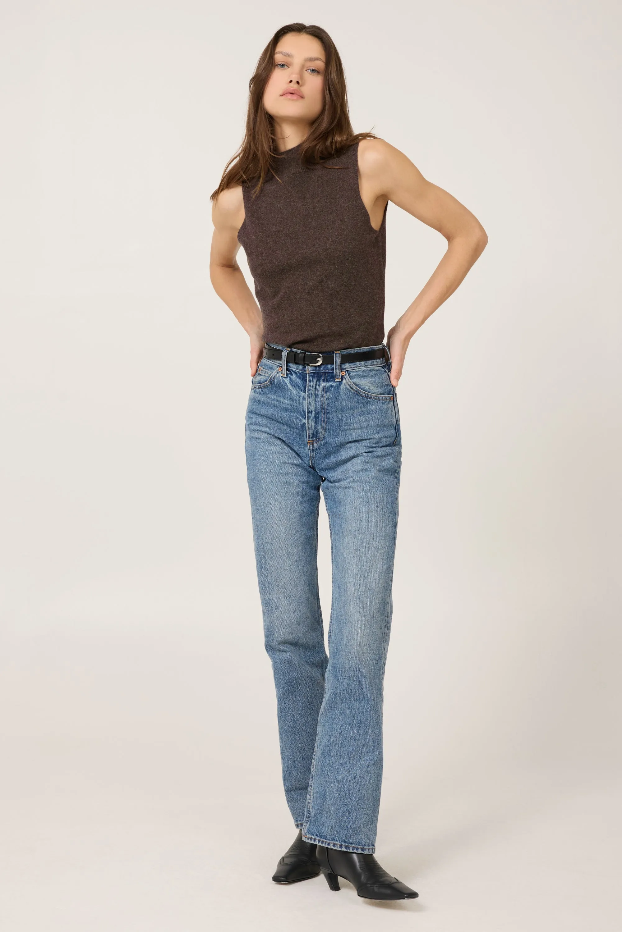 Amari Cashmere Tank - Coffee