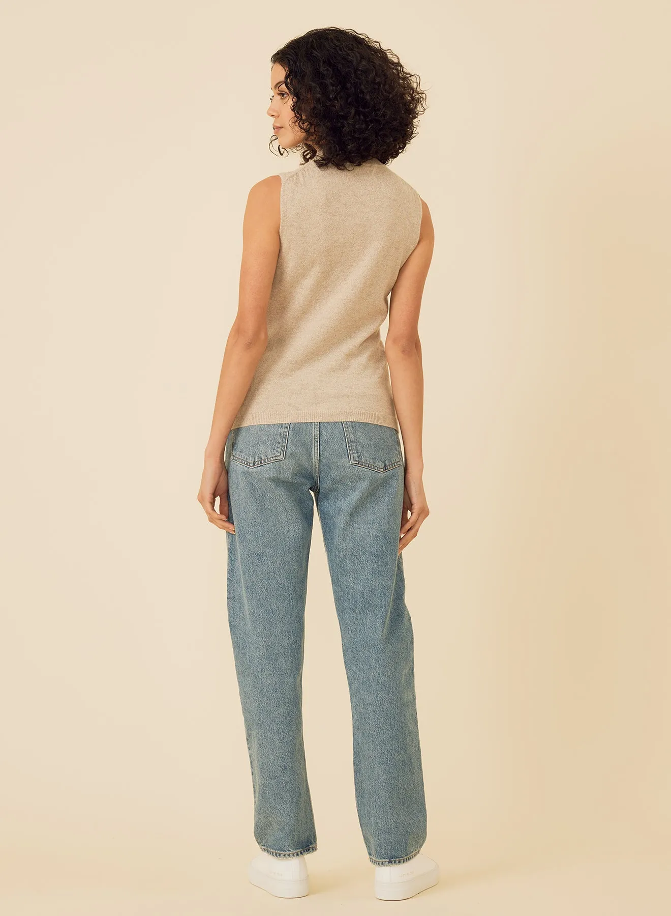 Amari Cashmere Tank - Oatmeal