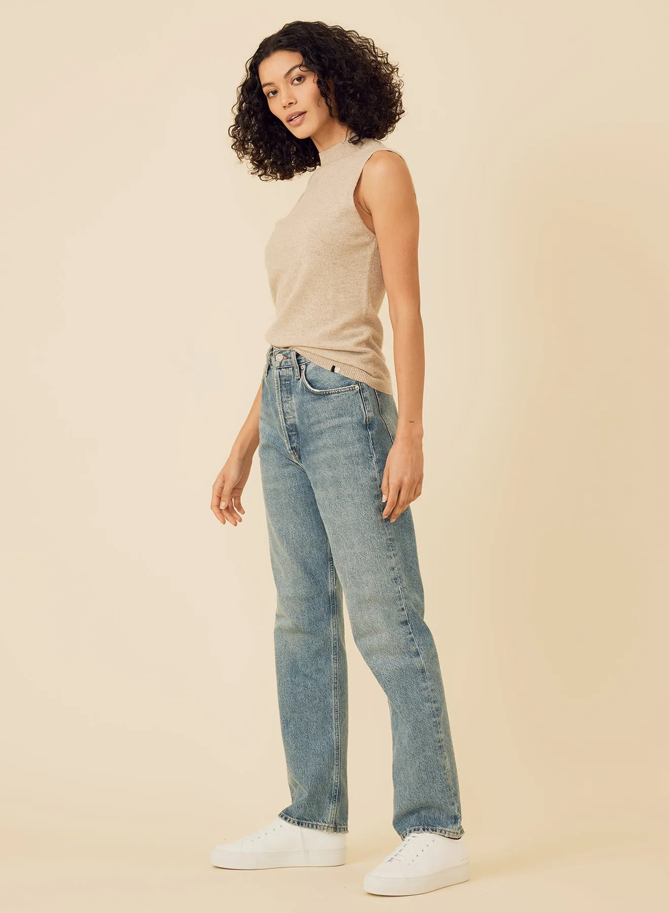 Amari Cashmere Tank - Oatmeal