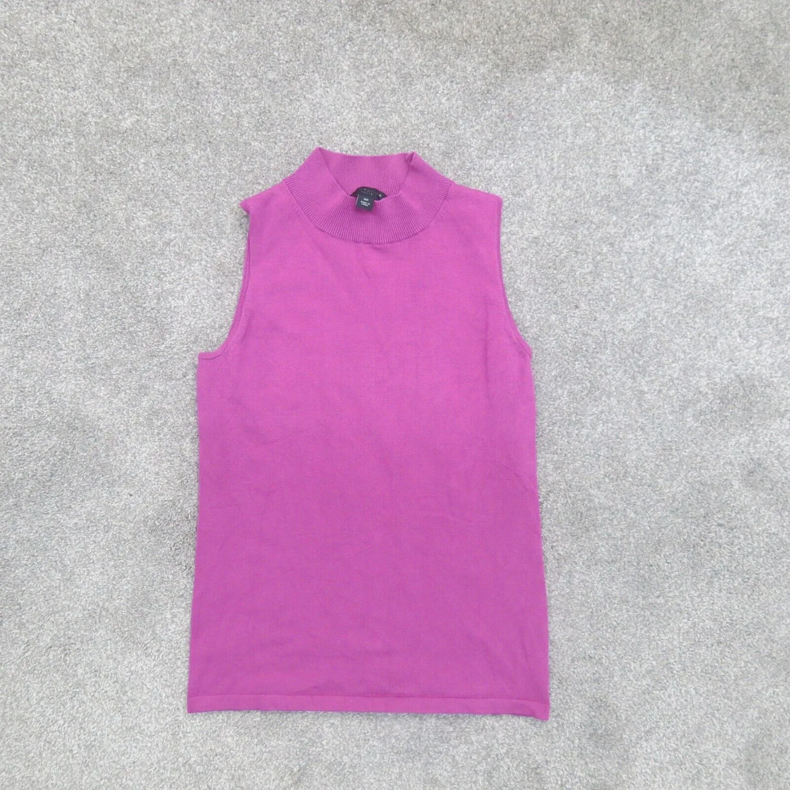 Ann Taylor Women Vest Sweater Knitted Sleeveless Mock Neck Pink Size X Small