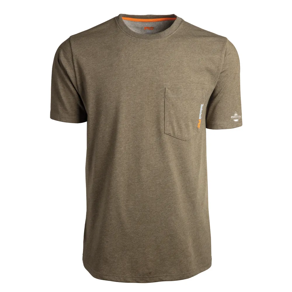 BASE PLATE BLENDED SHORT SLEEVE T-SHIRT - 369-Burnt Olive Heather | Timberland PRO TB0A1HNS