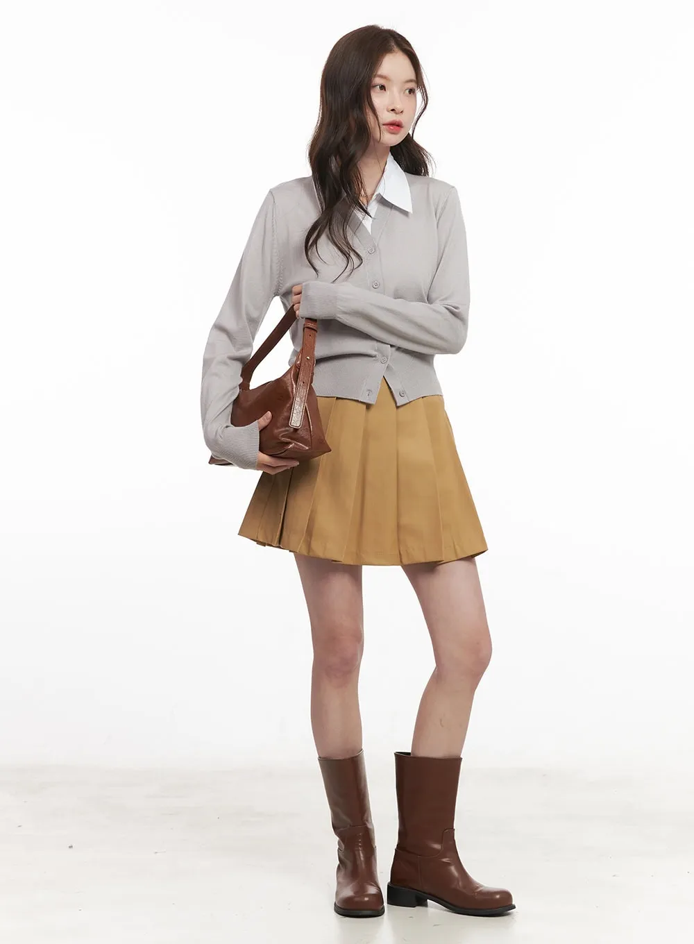 Basic Pleated Mini Skirt  CM512