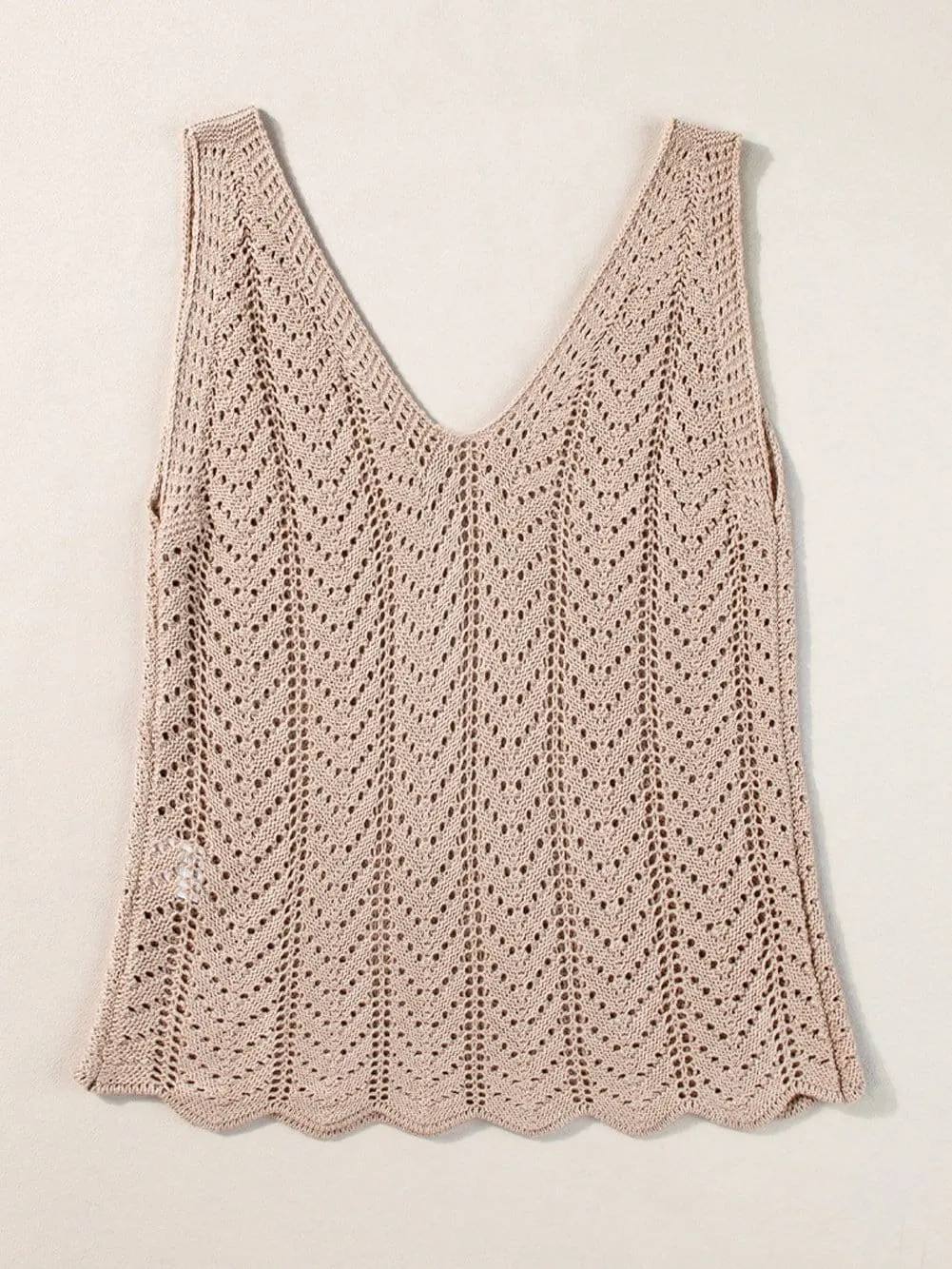 Beige Knitted Tank Top