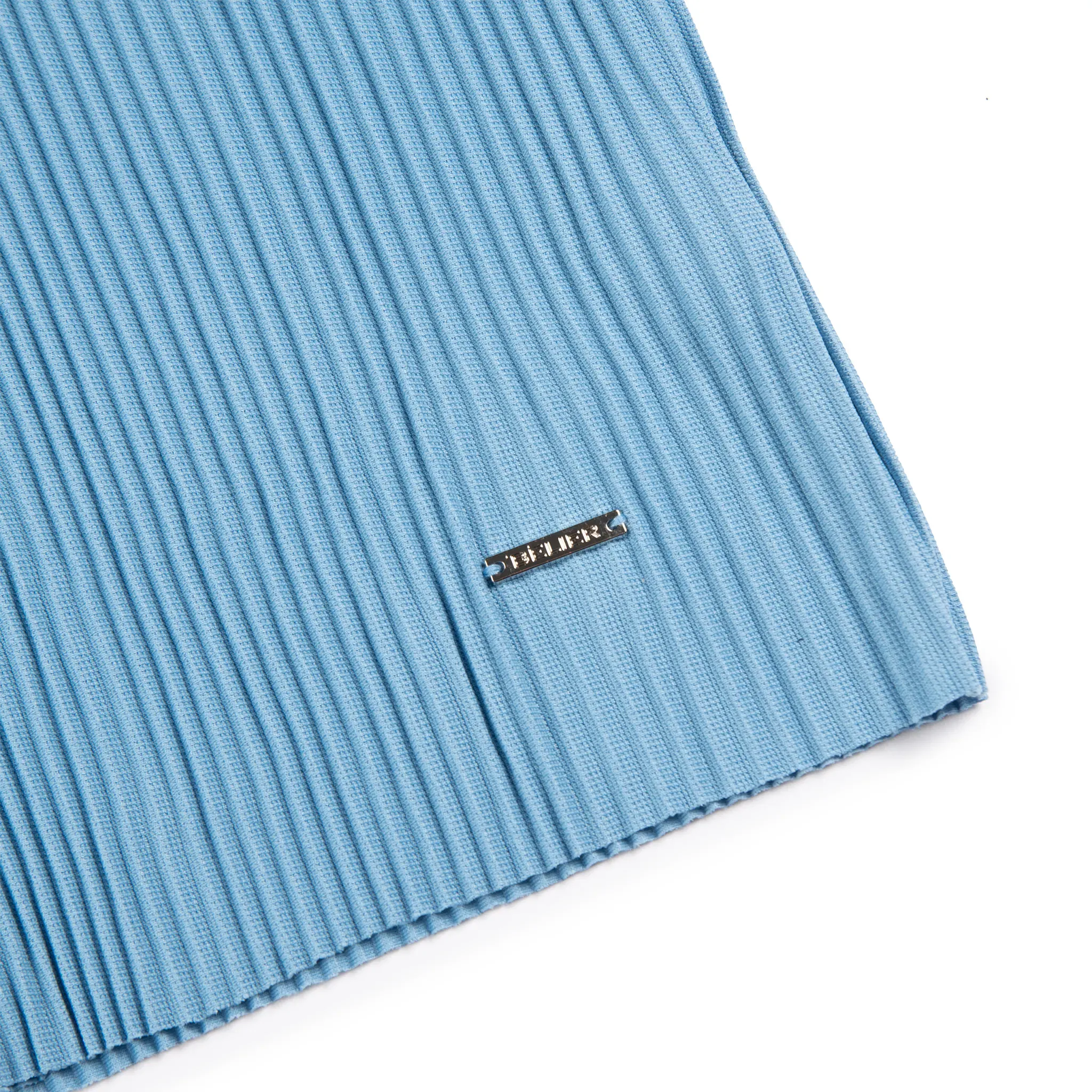 Belier Pleated Short Sleeve Light Blue Resort Shirt