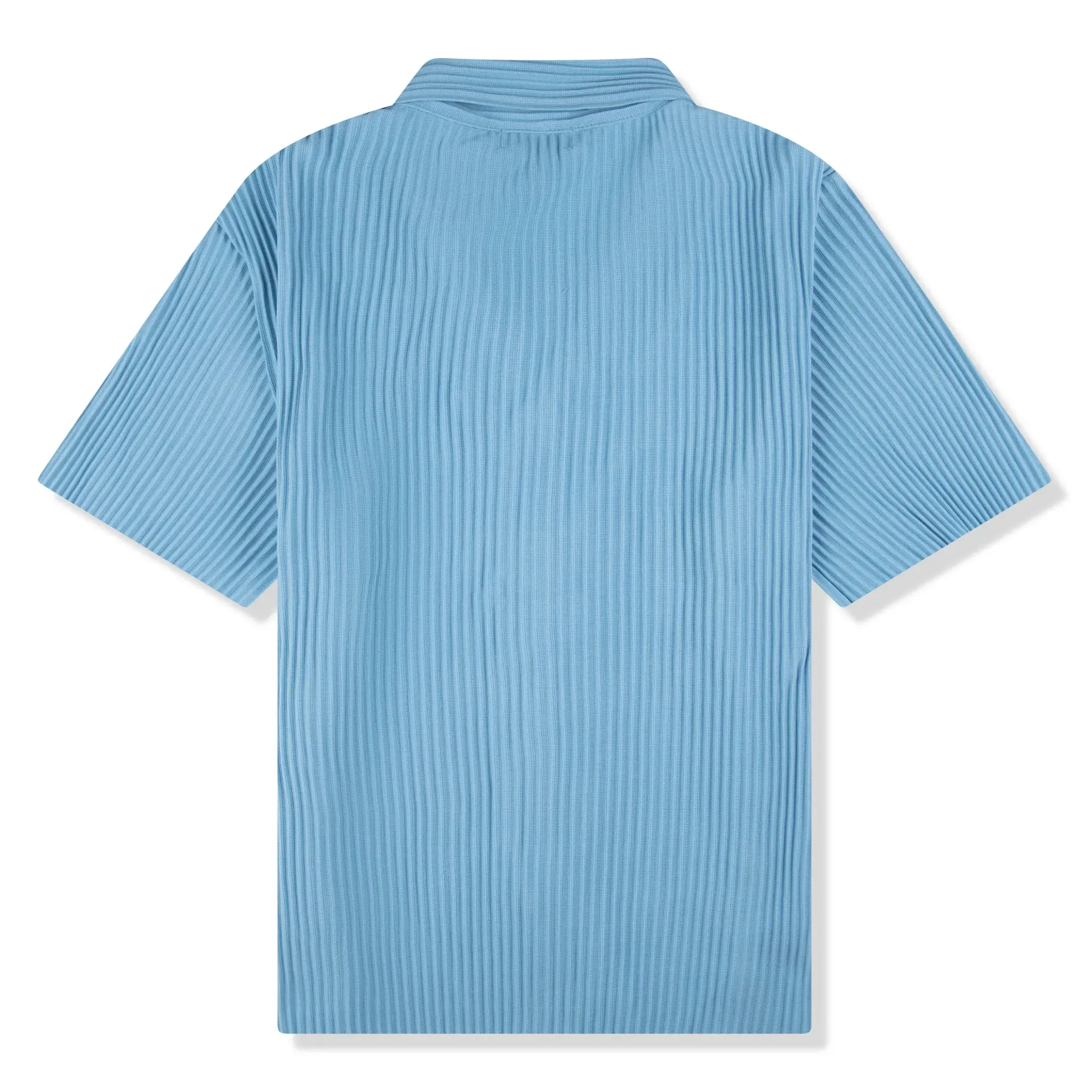Belier Pleated Short Sleeve Light Blue Resort Shirt