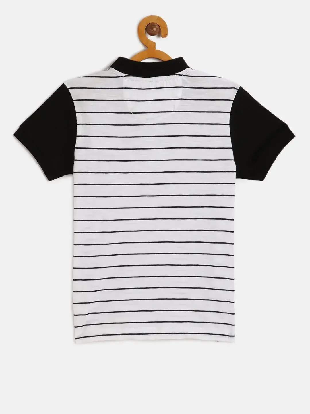Black and White Organic Cotton Polo T-shirt