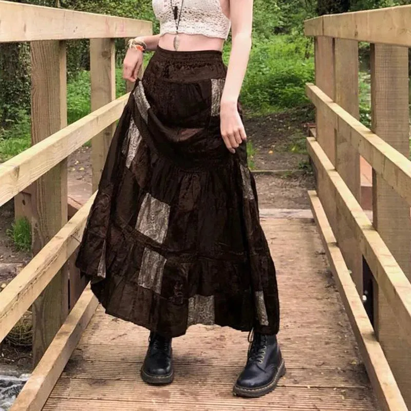 Boho Grunge Fairycore Retro Kawaii Skirt