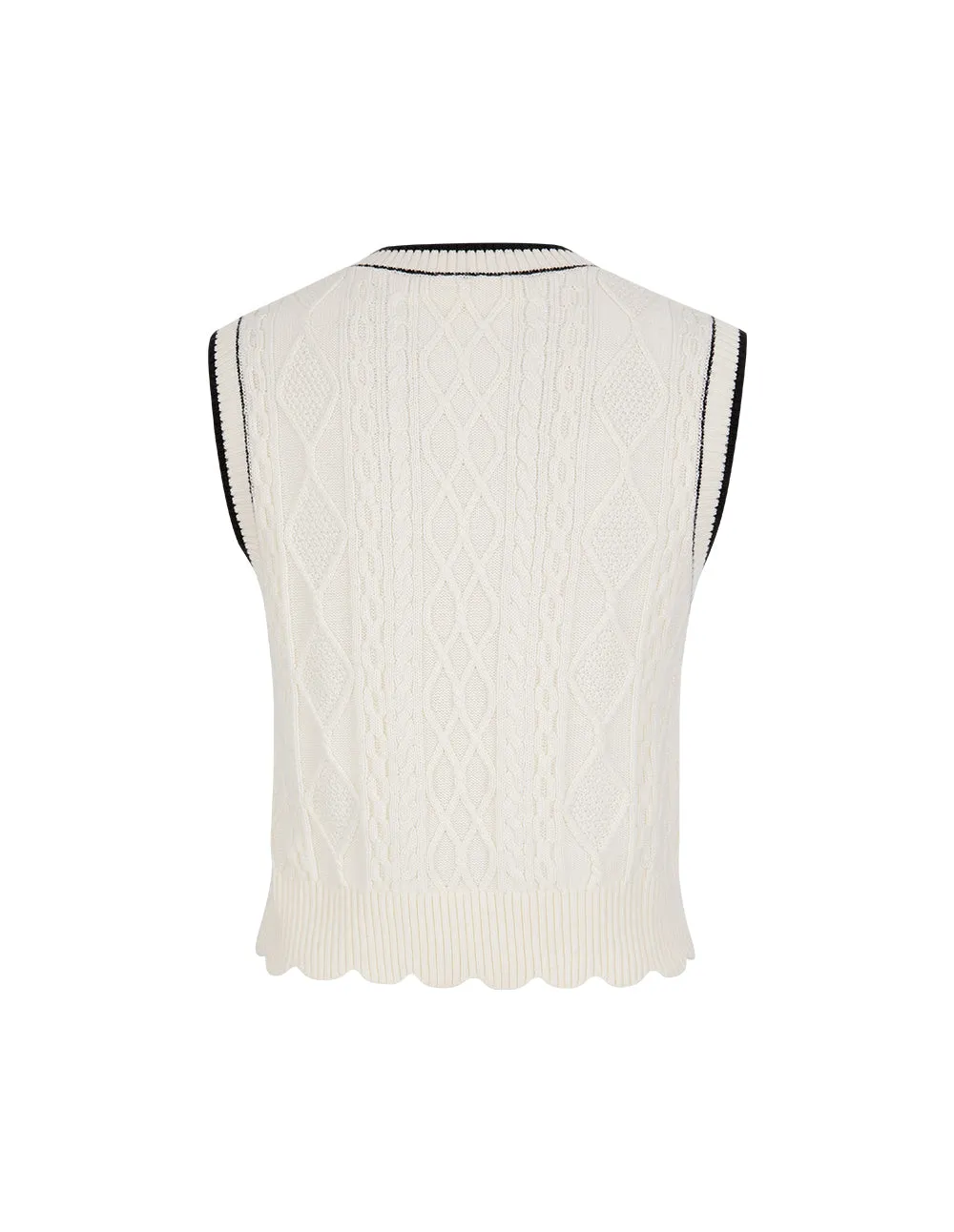 BORA AKSU Black Contrast Crew Neck Wool Vest