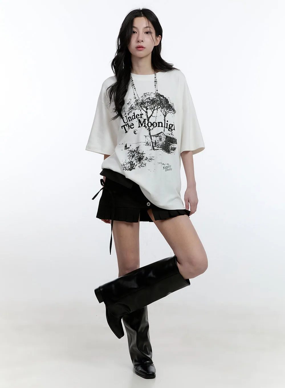 Buttoned Pleated Strap Mini Skirt CJ520