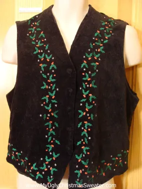 Cheap Velvety Ugly Christmas Vest