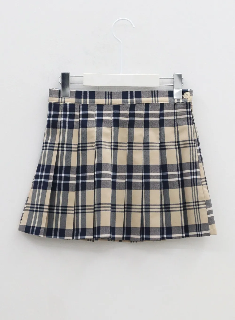 Check Pattern Pleated Mini Skirt BM304