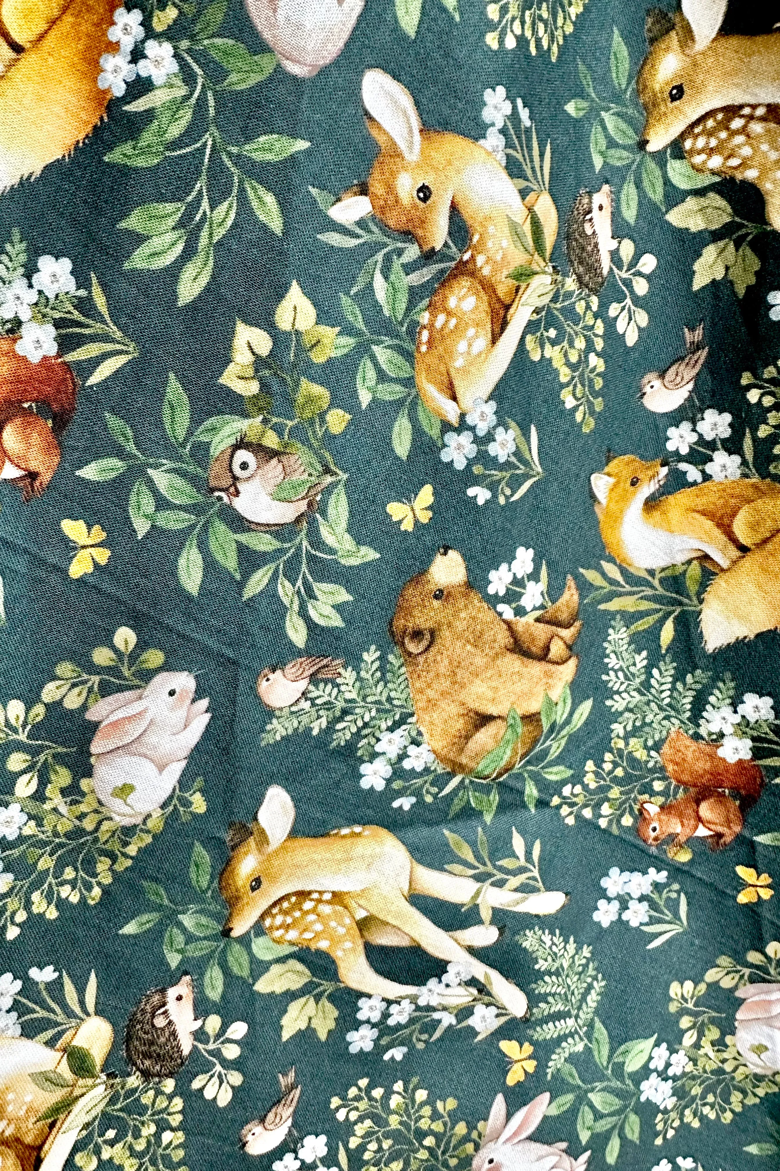 Dark Teal Woodland Animals Doris Skirt by Retrolicious