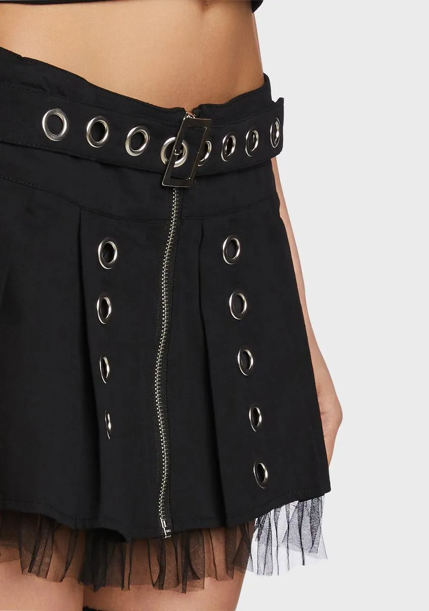 Deep Disintegration Pleated Skirt