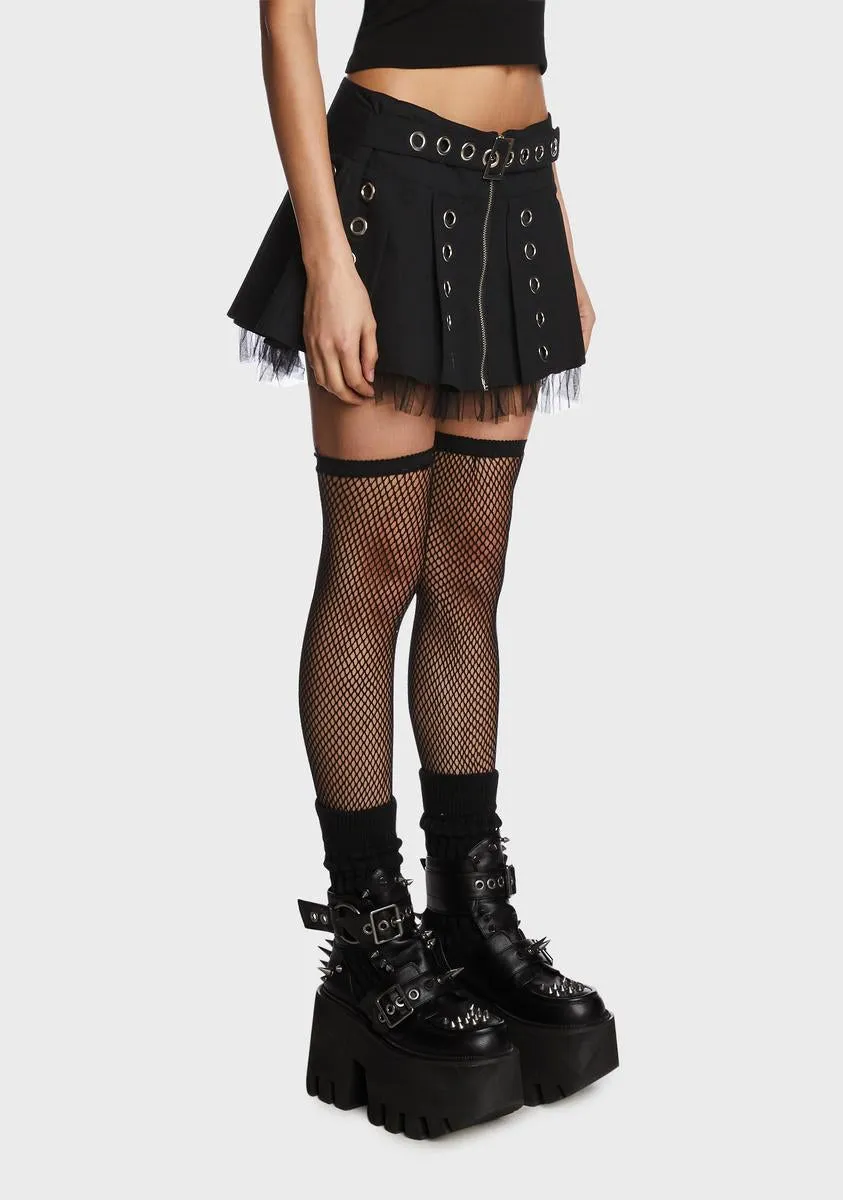 Deep Disintegration Pleated Skirt