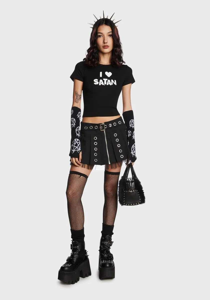 Deep Disintegration Pleated Skirt