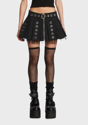 Deep Disintegration Pleated Skirt