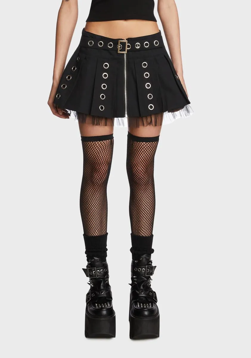 Deep Disintegration Pleated Skirt