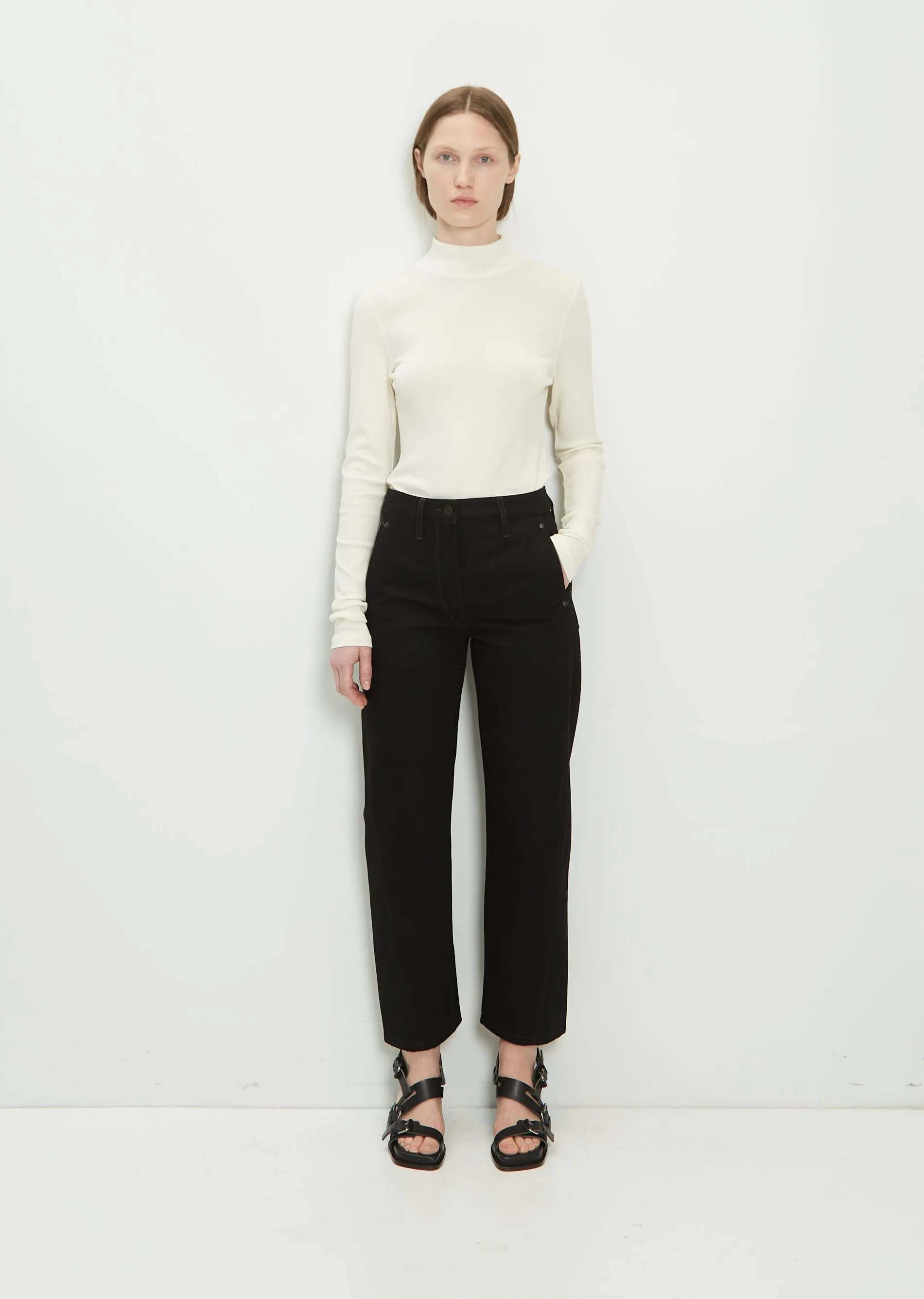 Denim Twisted Pant — Black