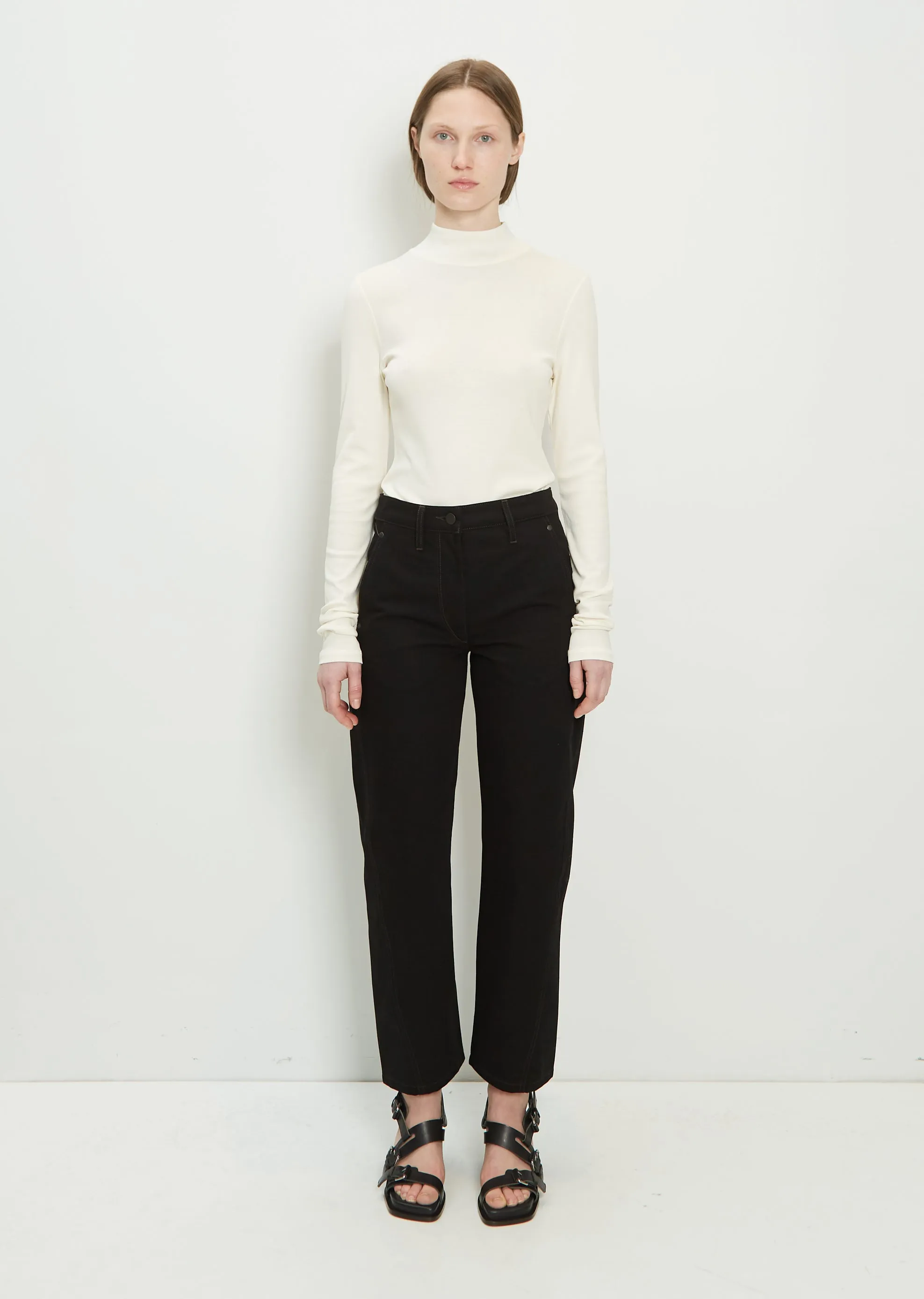 Denim Twisted Pant — Black