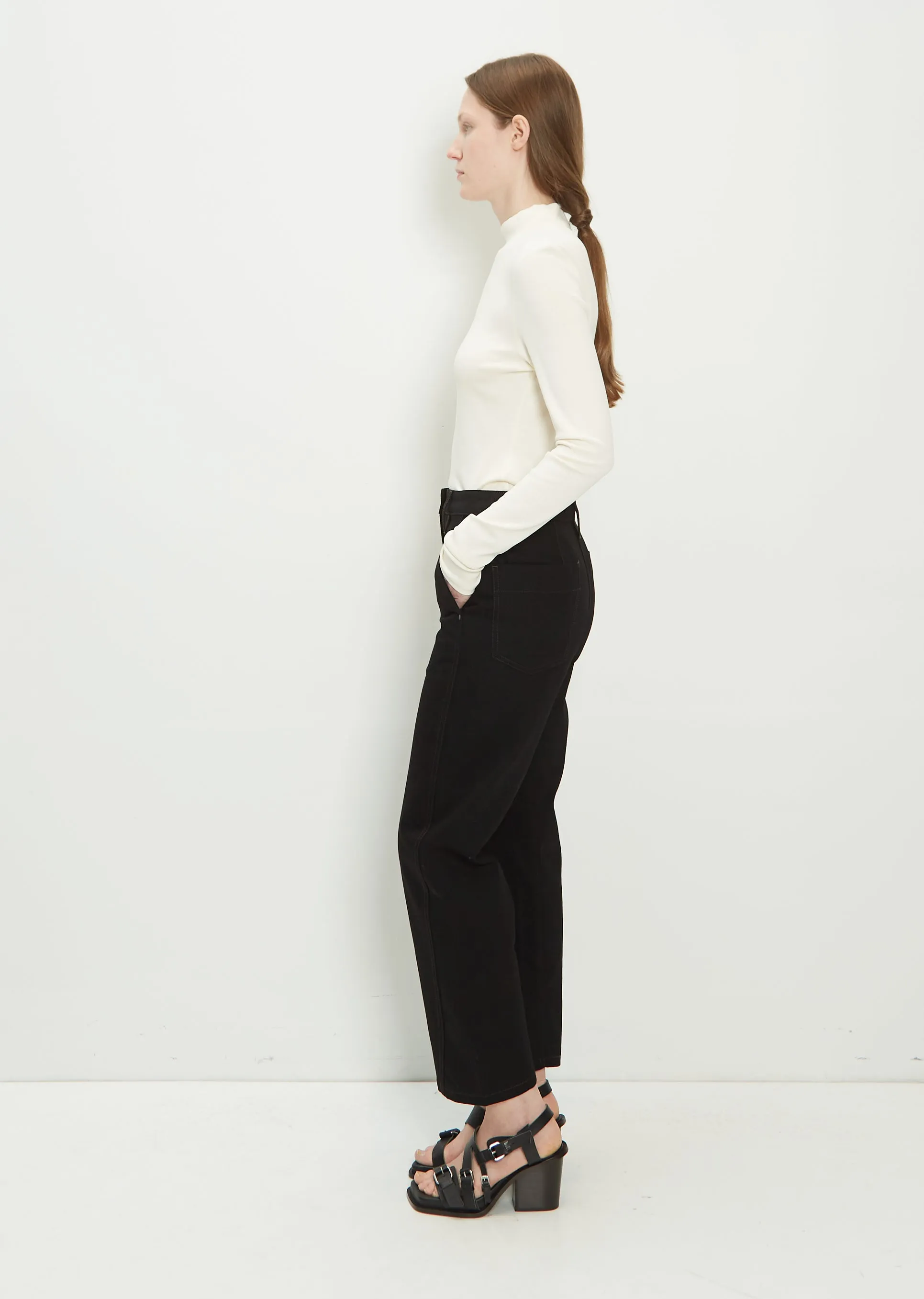 Denim Twisted Pant — Black