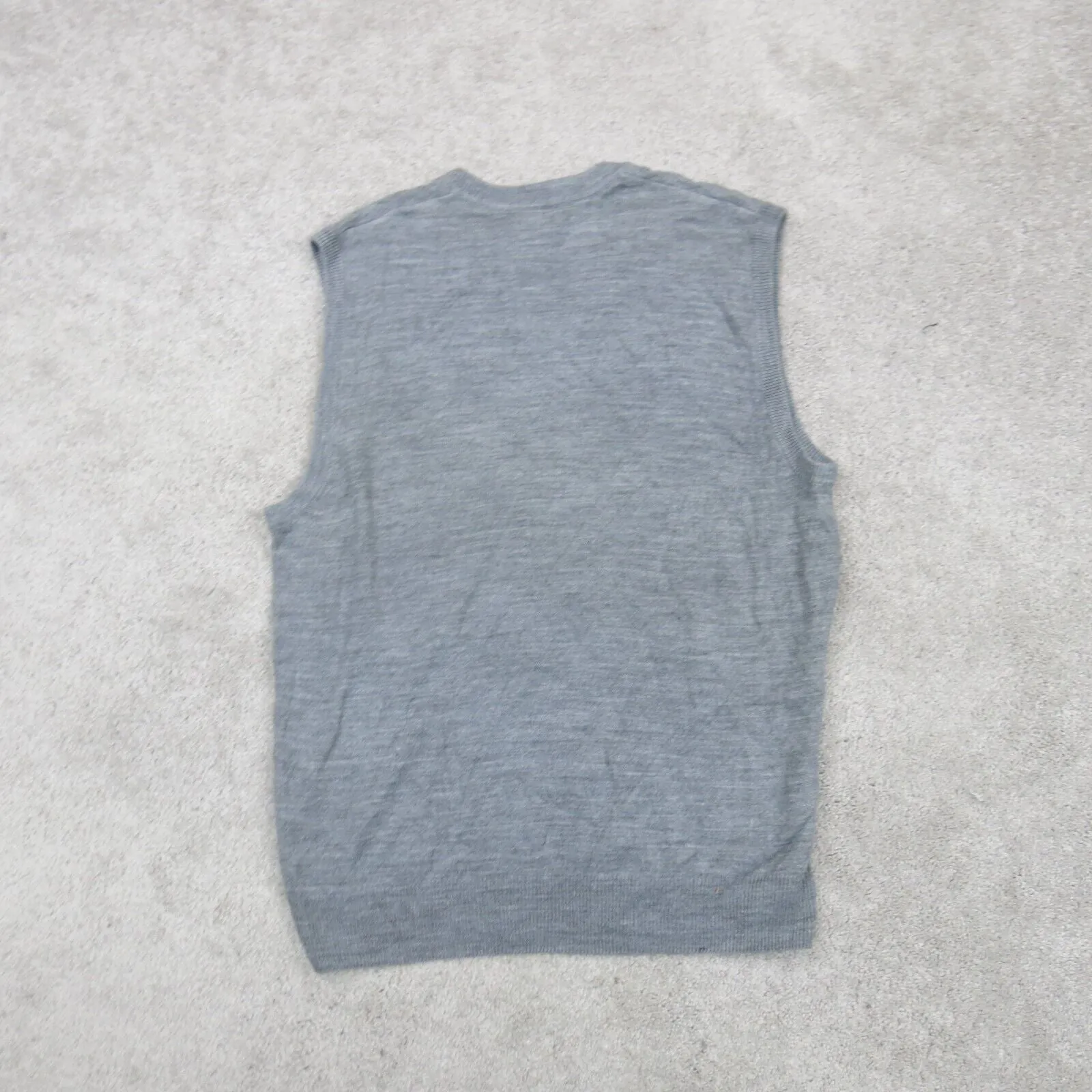 Dockers Mens Argyle Vest Sweater Knitted Crew Neck Sleeveless Gray Size Large