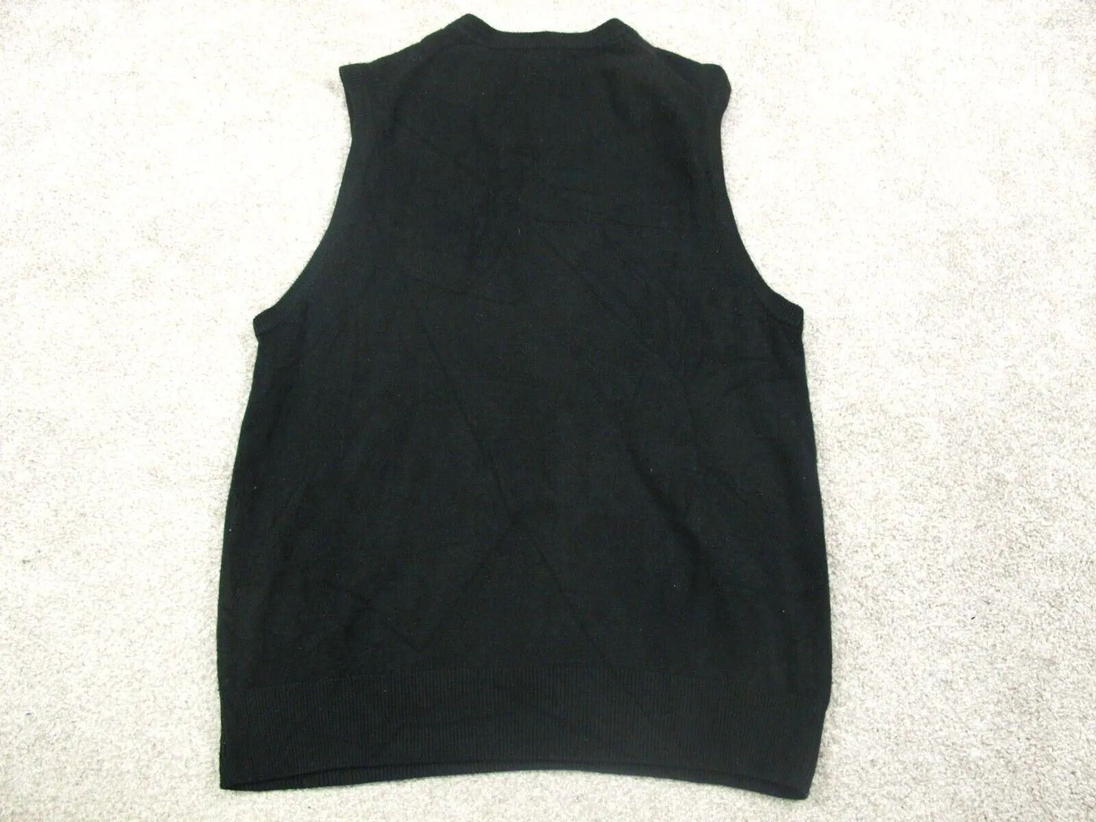 Dockers Womens Pullover Vest Knitted Sweater V Neck Solid Black Size Medium