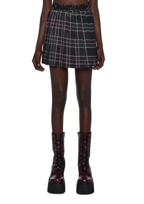 Dress Code Plaid Skirt - Maroon