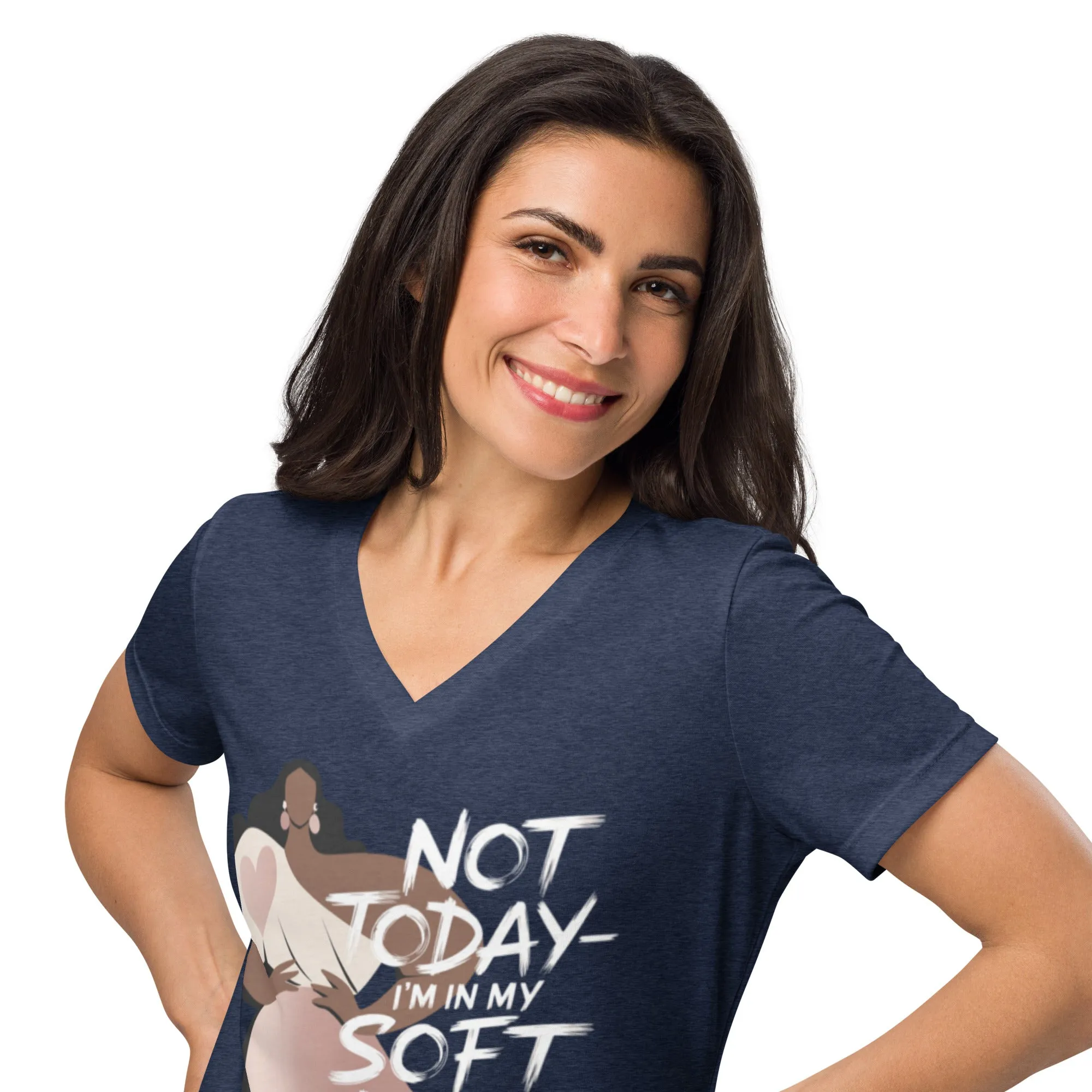 DUO MODERN "Not Today—I'm In My Soft Era" Women's Relaxed V-Neck T-Shirt