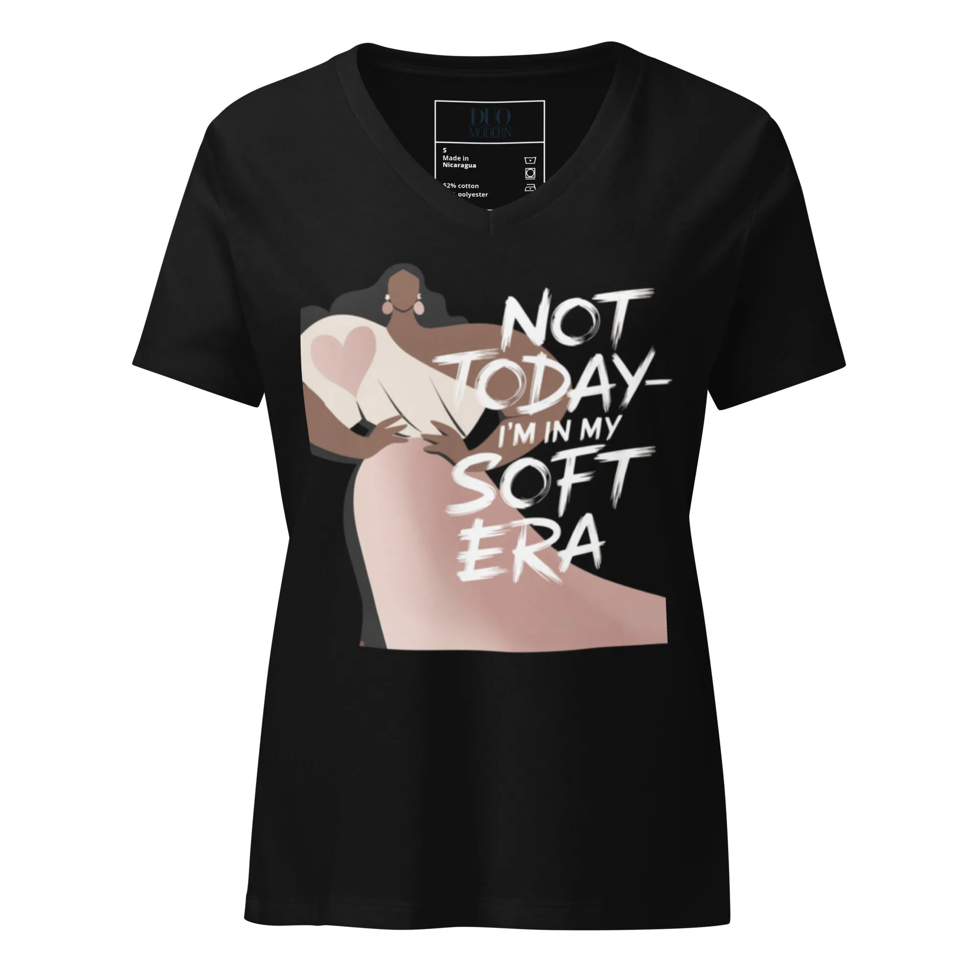 DUO MODERN "Not Today—I'm In My Soft Era" Women's Relaxed V-Neck T-Shirt