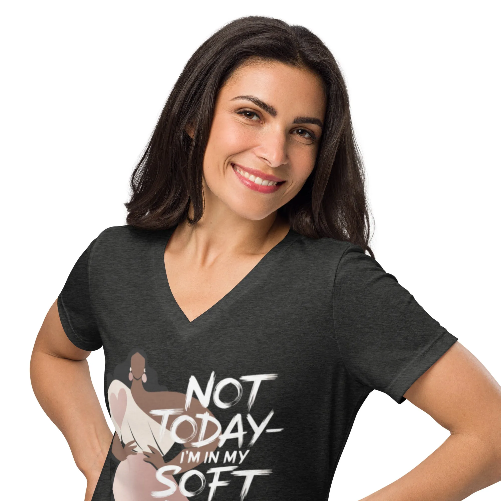 DUO MODERN "Not Today—I'm In My Soft Era" Women's Relaxed V-Neck T-Shirt