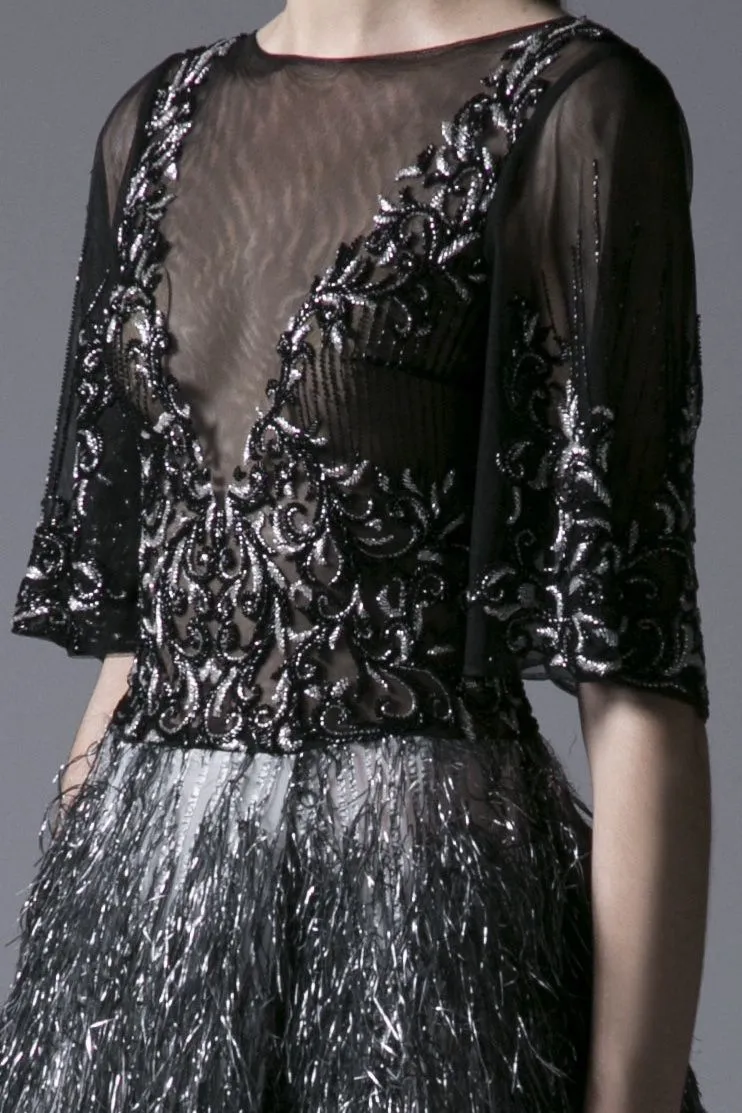 EMBROIDERED FEATHER DRESS