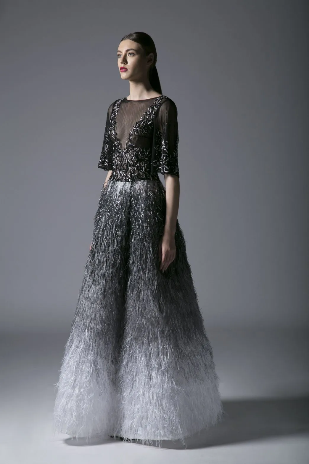EMBROIDERED FEATHER DRESS