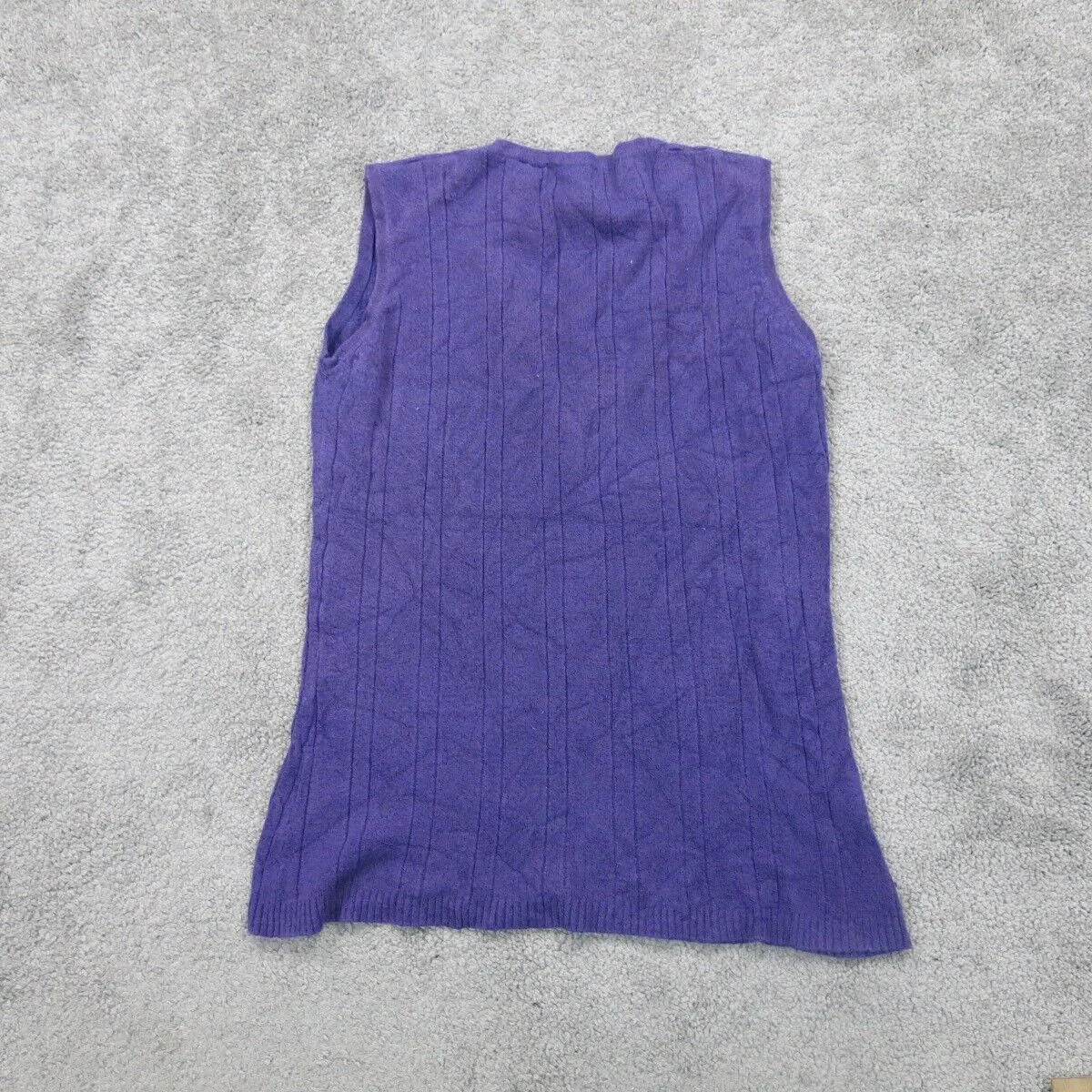 Express Women Vest Sweater Knitted Stretch Crew Neck Sleeveless Purple Size M