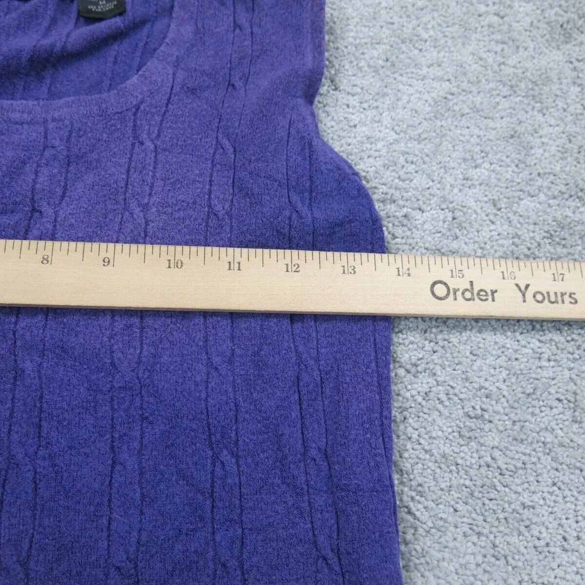 Express Women Vest Sweater Knitted Stretch Crew Neck Sleeveless Purple Size M