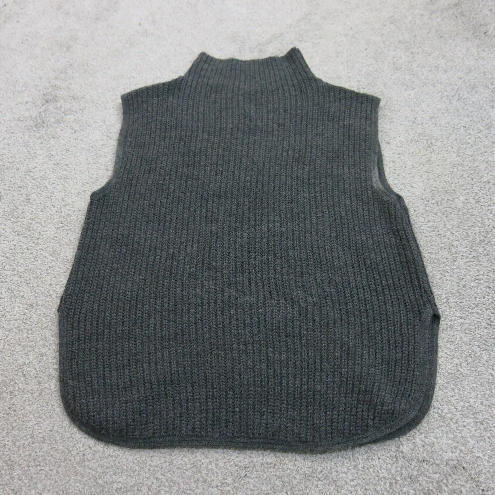 Express Womens Knitted Vest Sweater Sleeveless Mock Neck Black Size Medium
