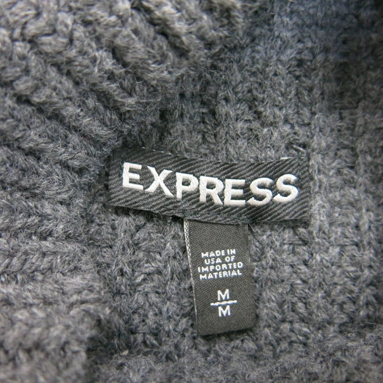 Express Womens Knitted Vest Sweater Sleeveless Mock Neck Black Size Medium