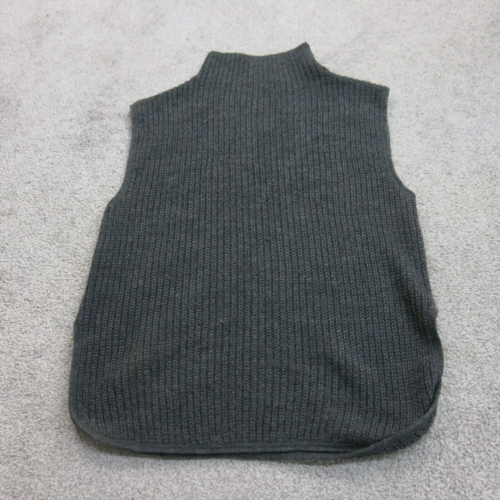 Express Womens Knitted Vest Sweater Sleeveless Mock Neck Black Size Medium