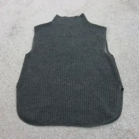 Express Womens Knitted Vest Sweater Sleeveless Mock Neck Black Size Medium