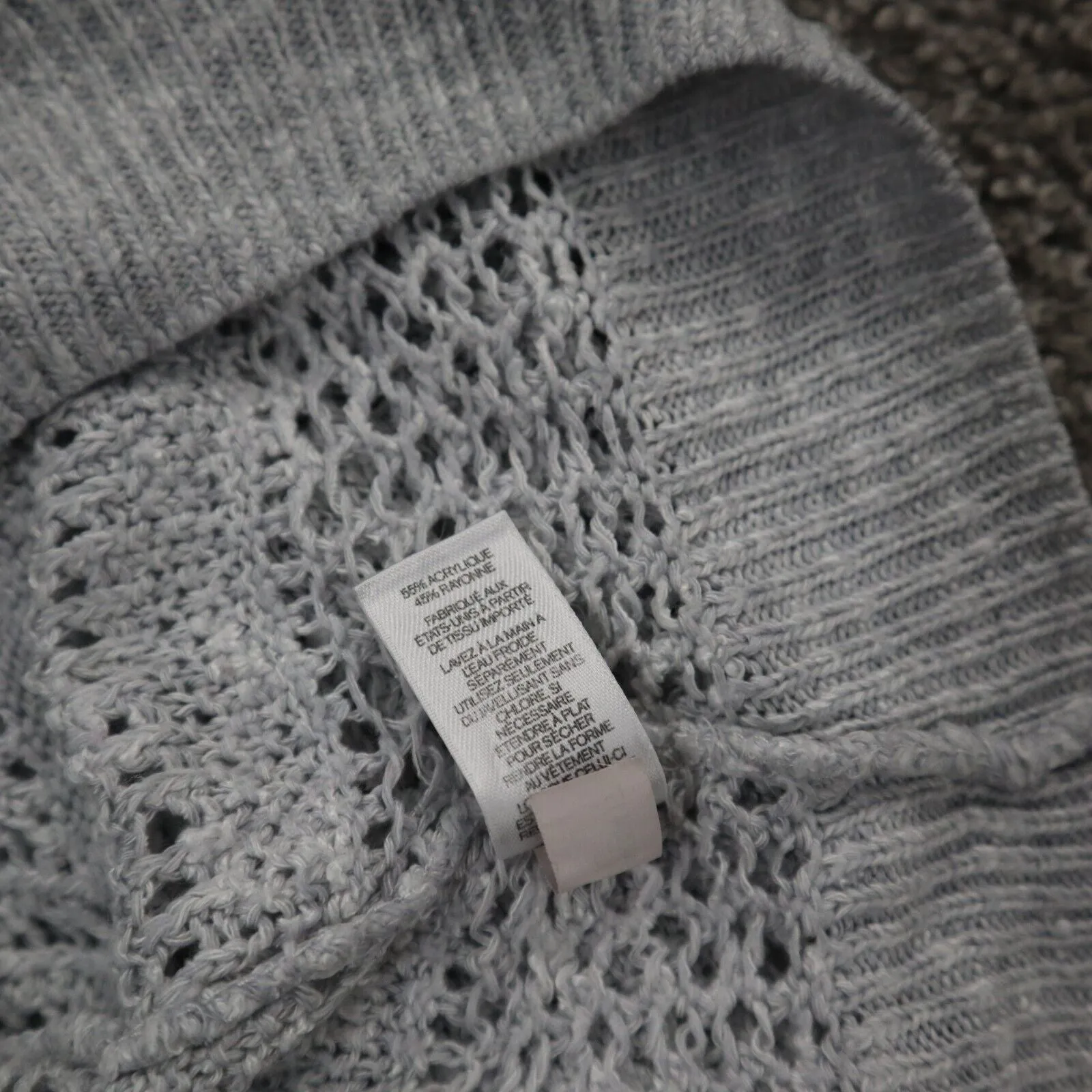 Express Womens Vest Sweater Knitted Round Neck Sleeveless Light Gray Size Medium