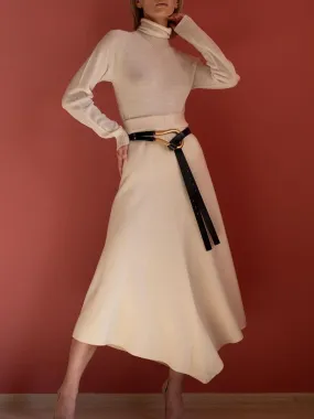 Fashion And Elegant Long Sleeve Turtleneck Top Skirt Knit Set